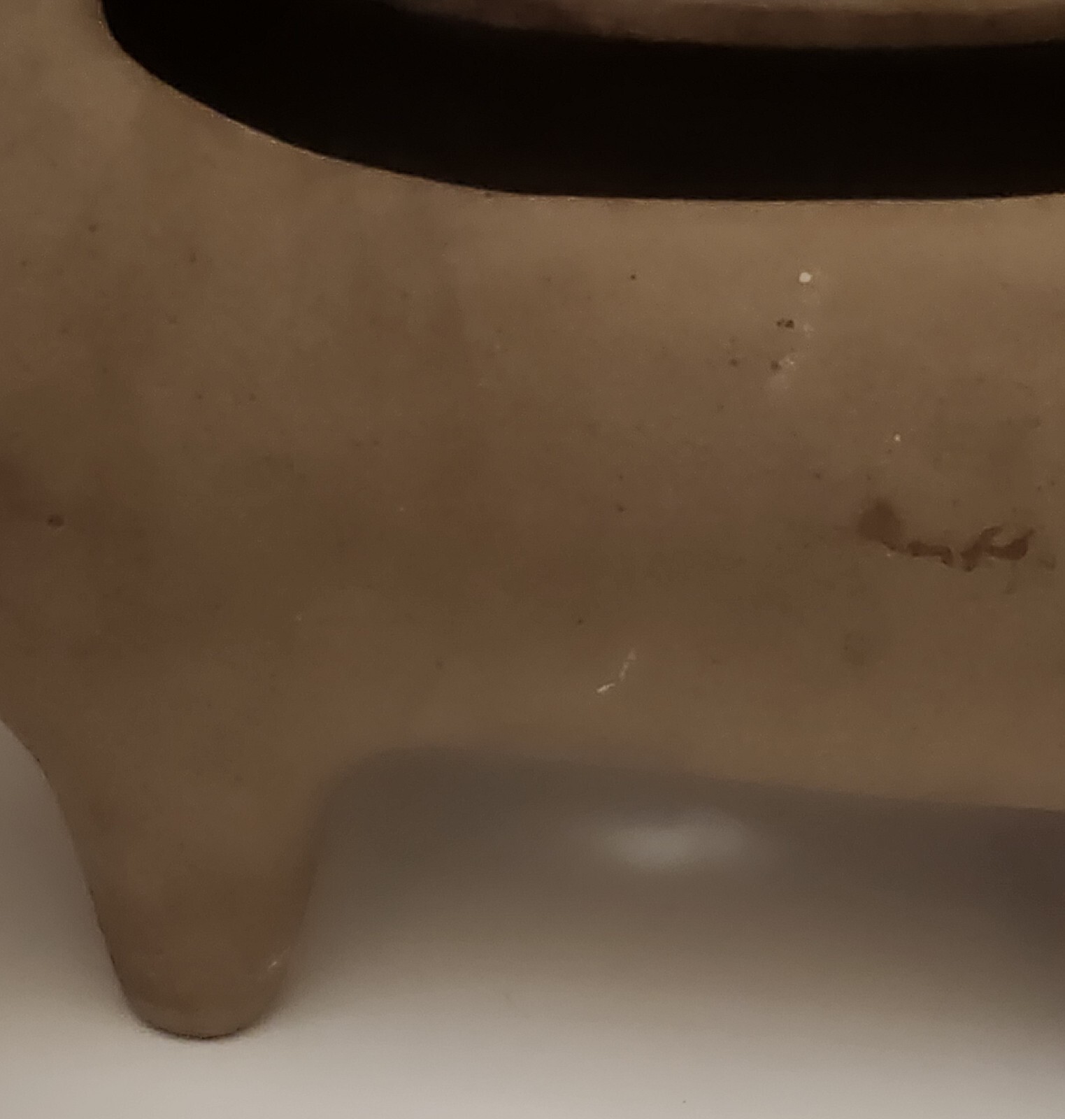 Vtg David Stewart Artistic Unglazed Feline Lion Cat Planter 10.25″L x 4″ H