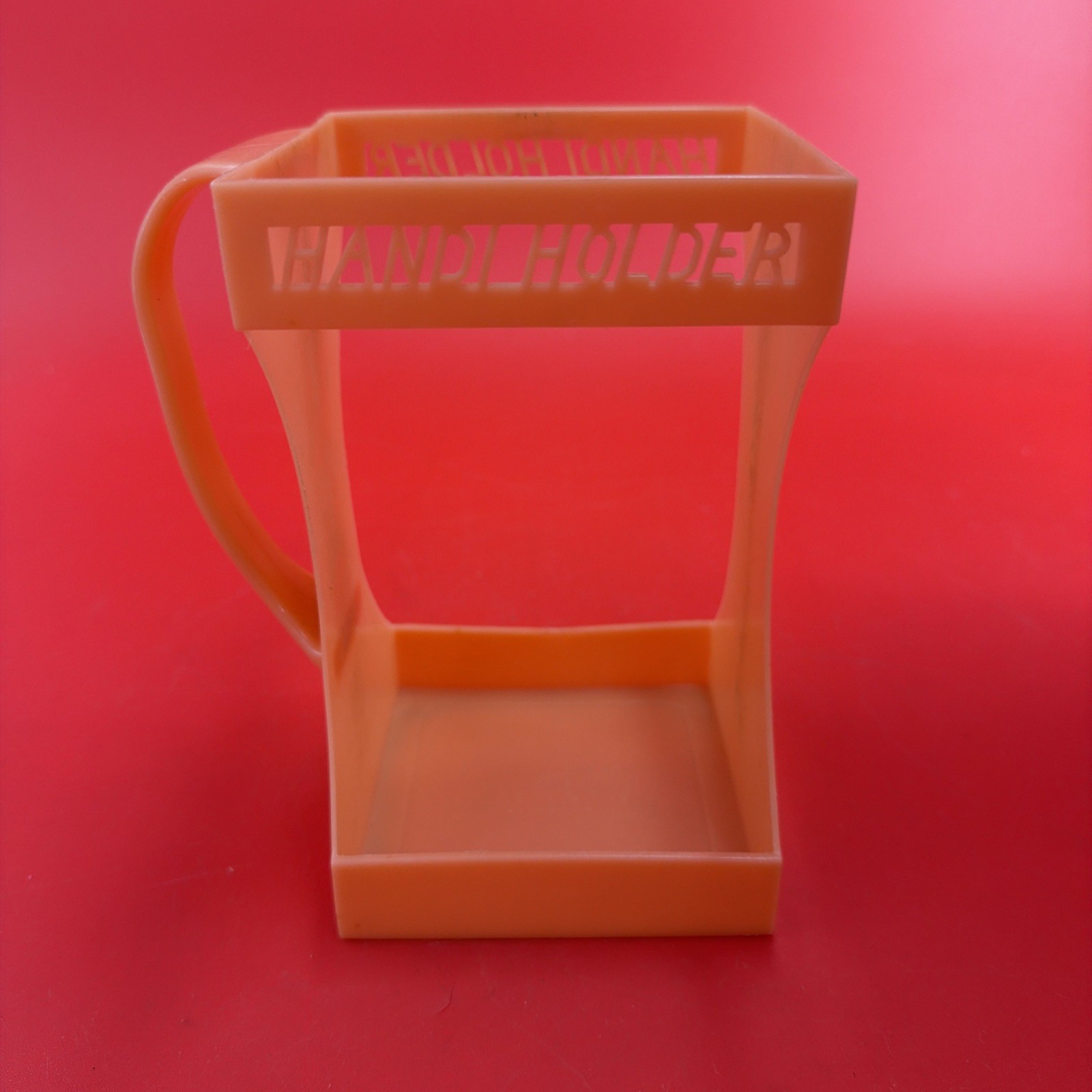 Vintage Handi Holder Plastic Case Milk Juice Box Carton Orange 1/2 Gallon Cage