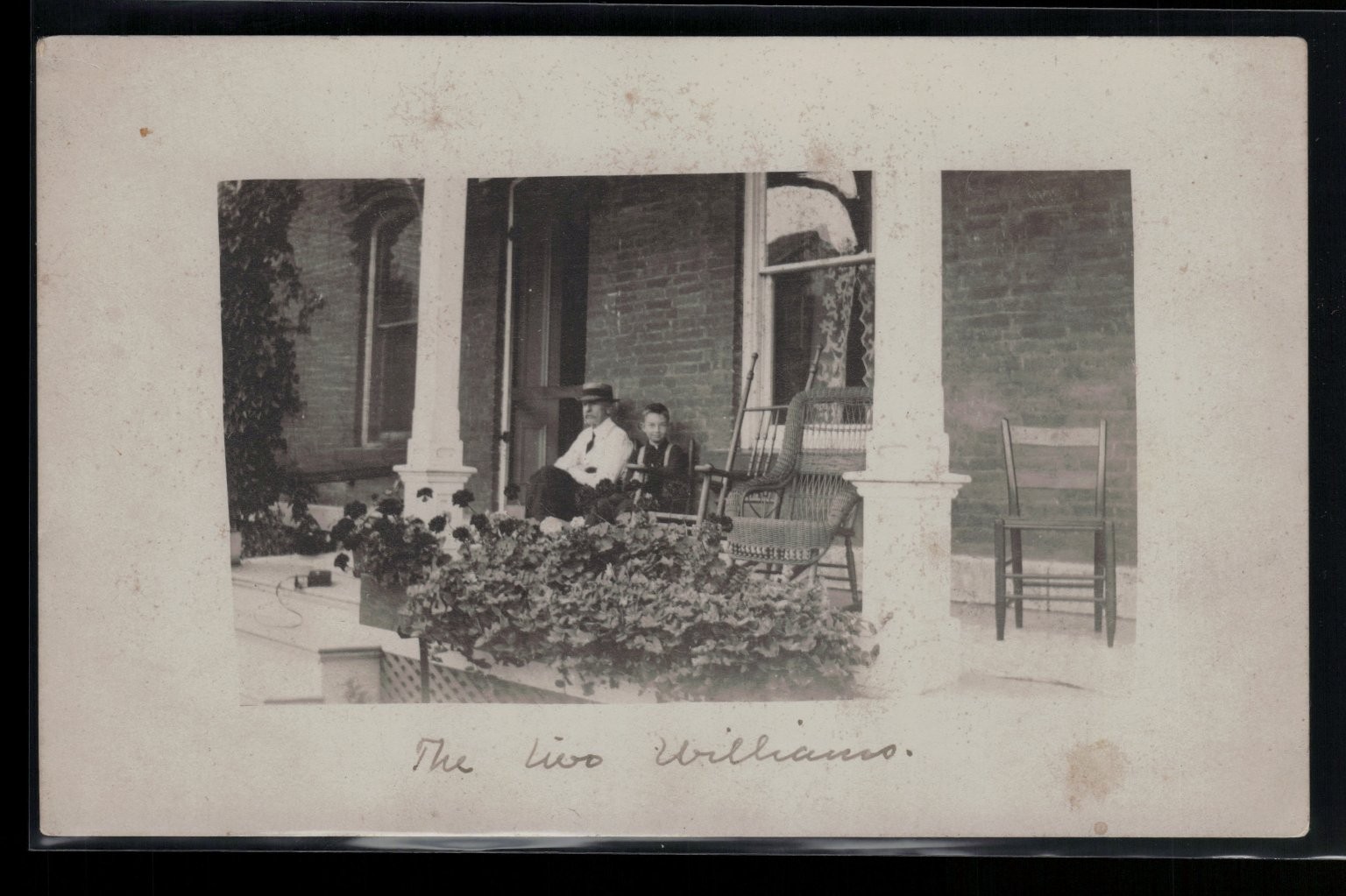 RPPC The Two Williams Men Porch Photo Postcard Edwardian Era