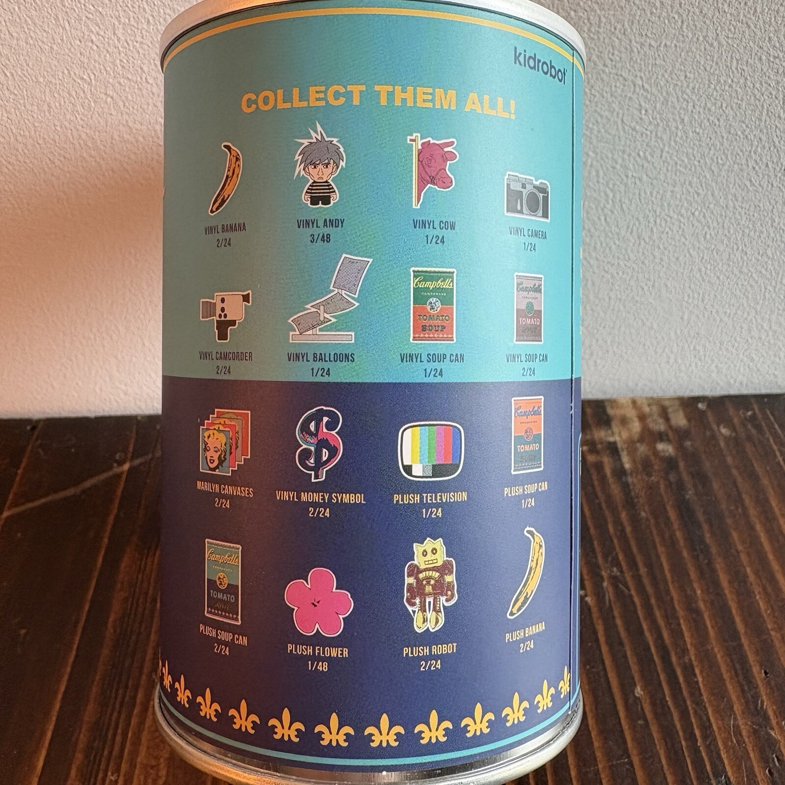 ANDY WARHOL kidrobot COLLECTIBLE ART Series PLUSH BANANA WITH CAN Mint