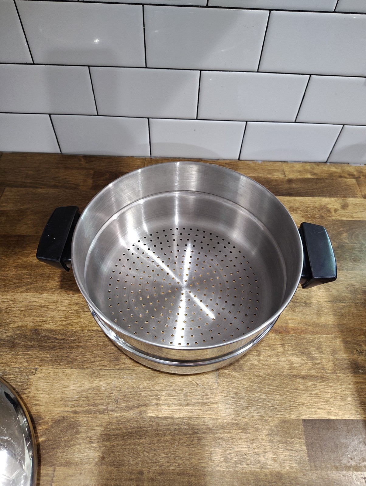 Vintage REVERE WARE 9-1/4″ Steamer Insert for 6 Qt Stock Pot Rare EUC Free Lid