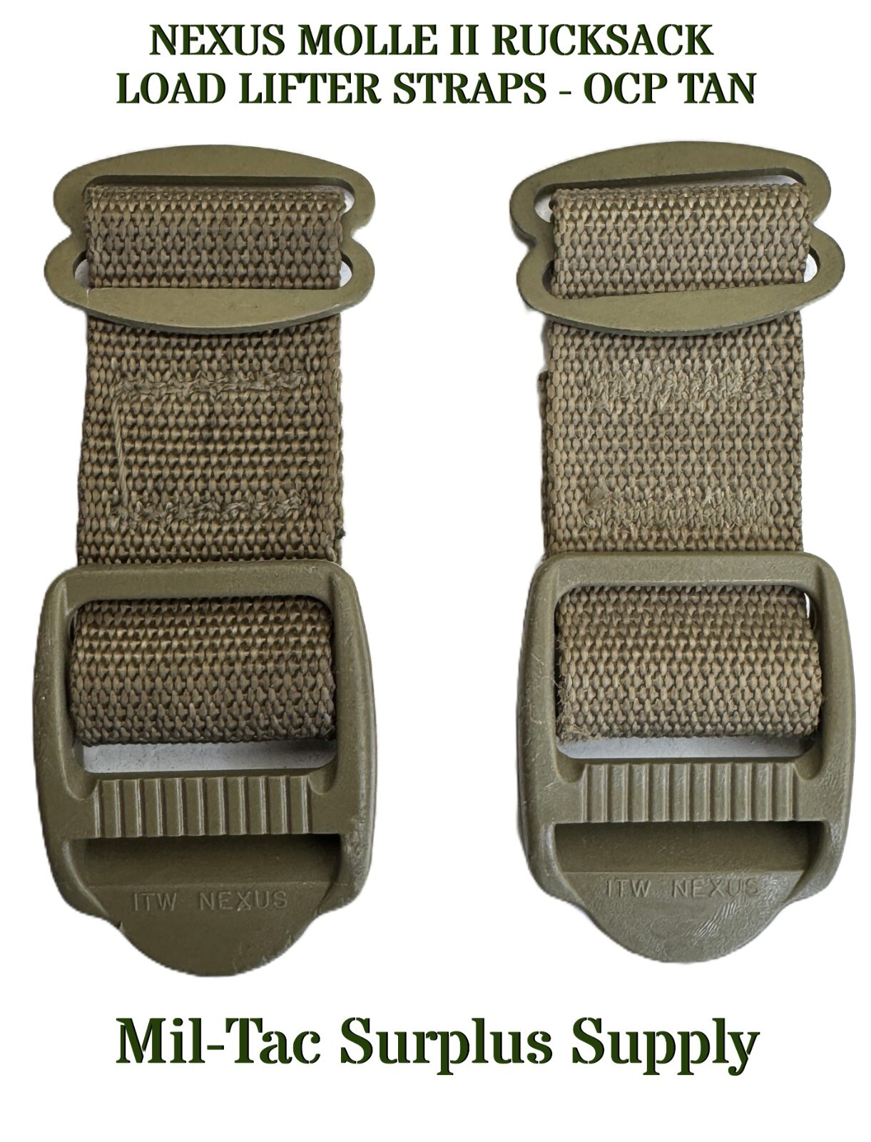 GENUINE MILITARY ISSUE NEXUS MOLLE II RUCKSACK LOAD LIFTER STRAPS – OCP TAN