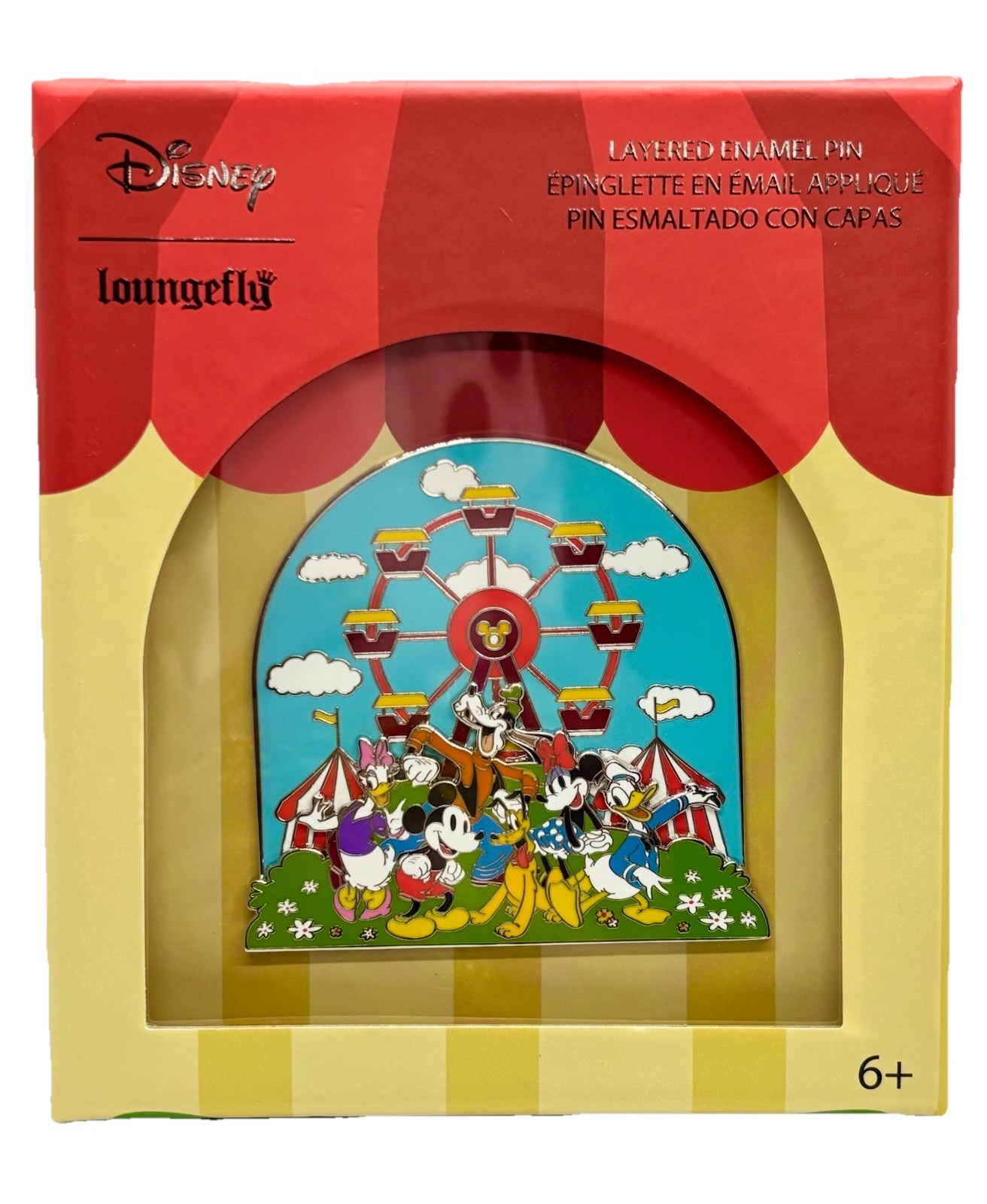 Loungefly Disney Mickey & Friends Fair Layered LE 1000 3” Disney Pin on Pin NWT
