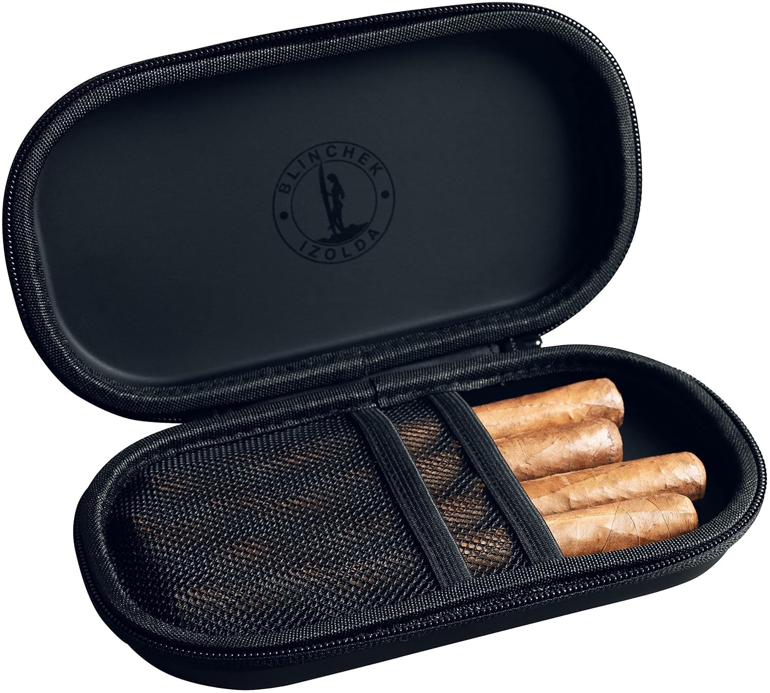 Soft Leather Cigar Case for Men – Classic Portable Lightweight Travel Zipper