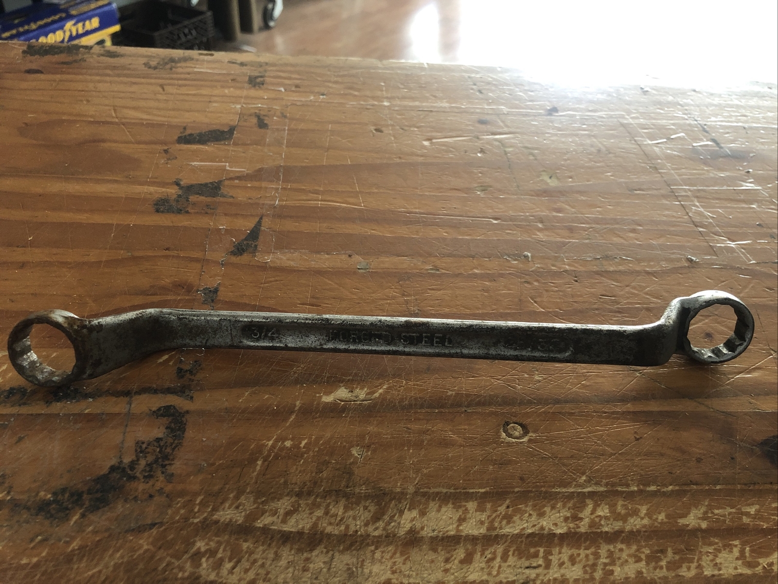 Vintage forged true fit 25/32 x3/4” Off set￼ box wrench Made In USA