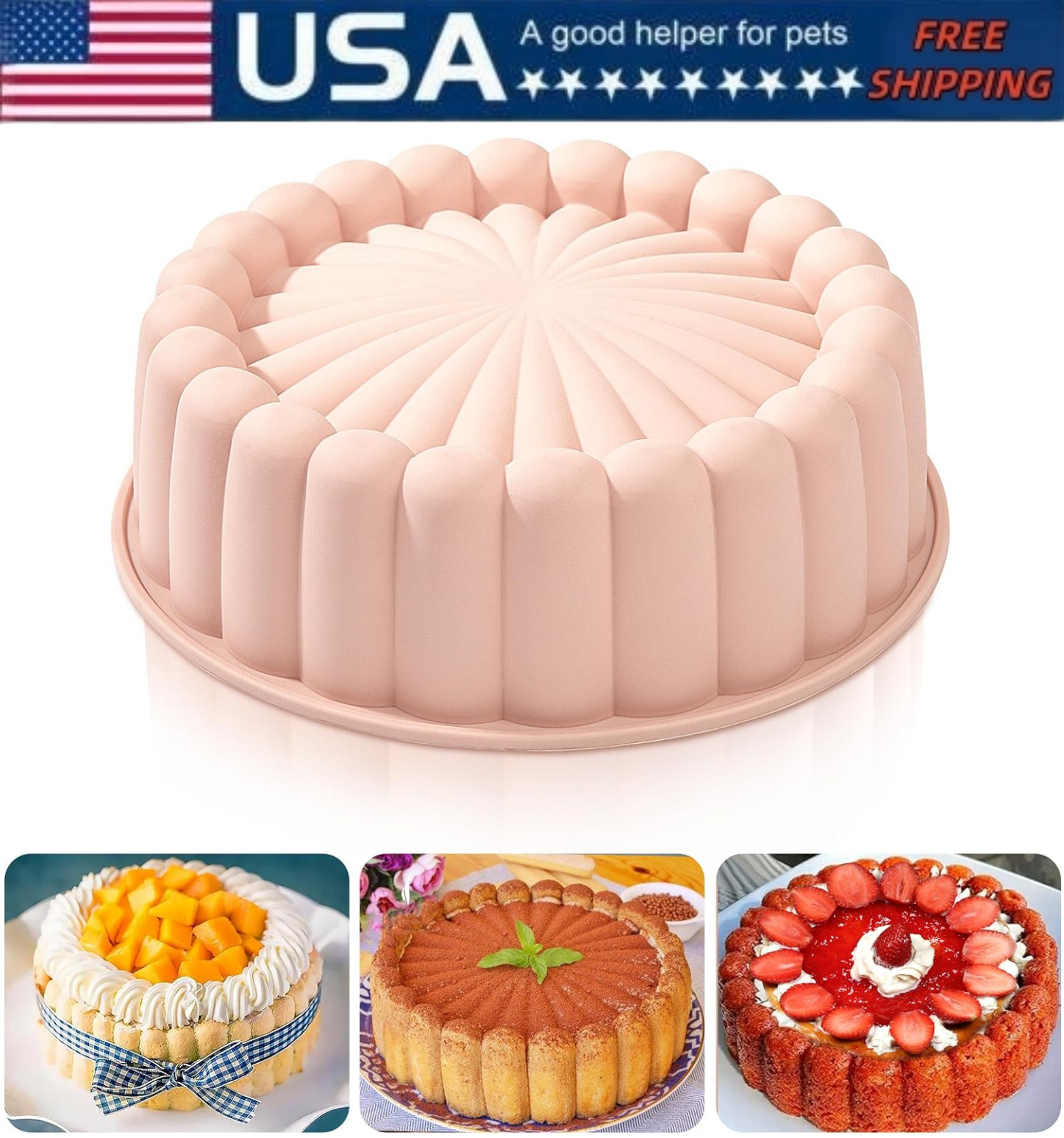 Non-Stick Round Sunflower Silicone Cake Mold Home Dessert Kitchen Tool