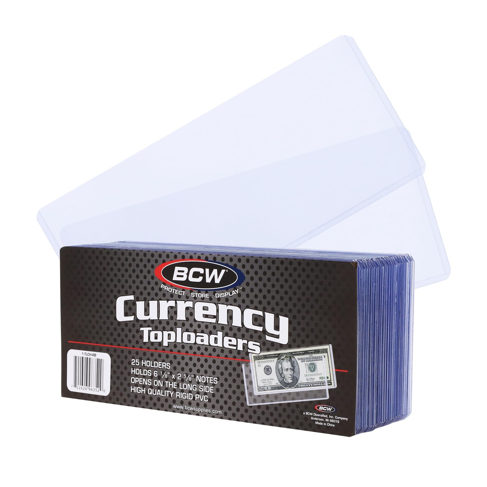 BCW Currency Topload Holder – 50ct | Clear Rigid PVC 6⅛” x 2⅝”,