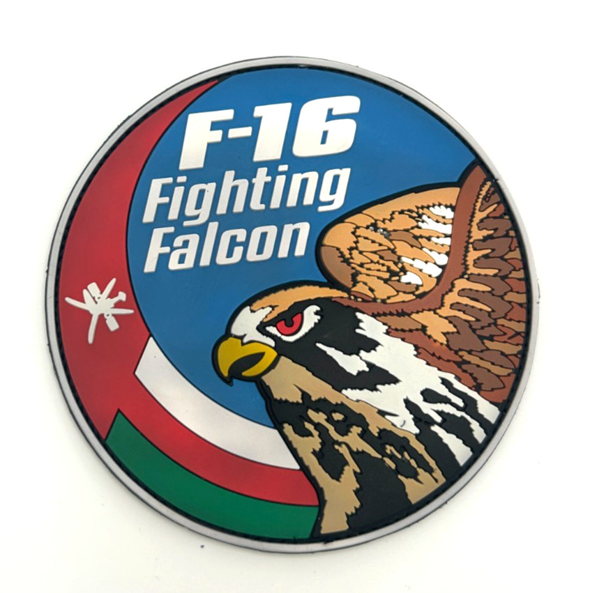 ROYAL AIR FORCE OF OMAN – F-16 SWIRL SHOULDER PATCH -HIGH QUALITY PVC