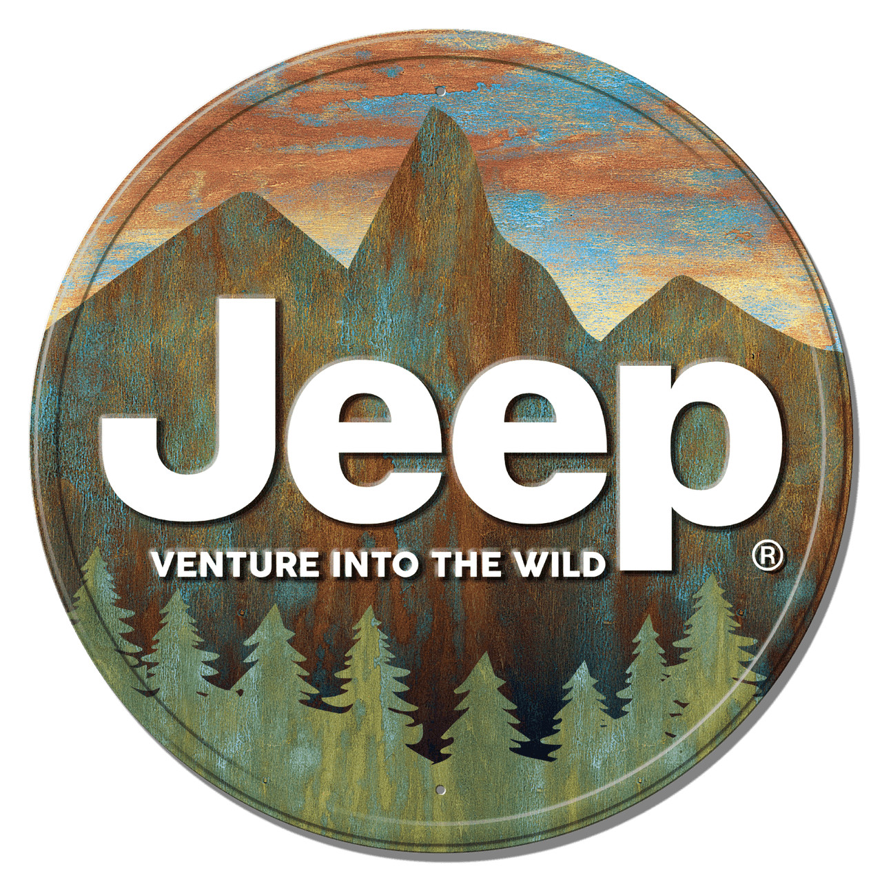 Jeep Venture Into The Wild Embossed Tin Metal Sign Man Cave Garage Decor 11.75In