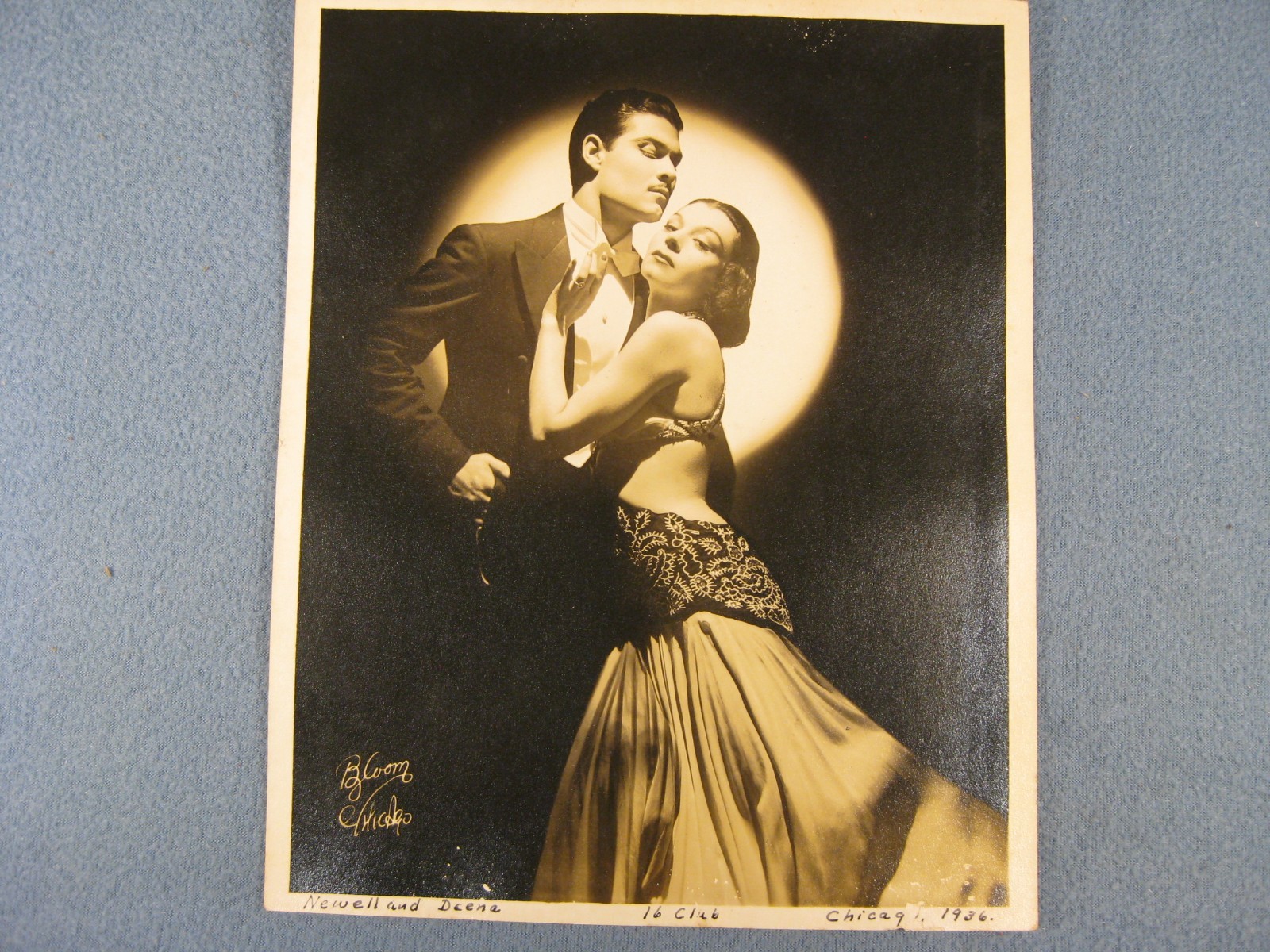 Original 1936 Club 16 Chicago Burlesque Dancer Newell & Deena Photo 8″ X 10″