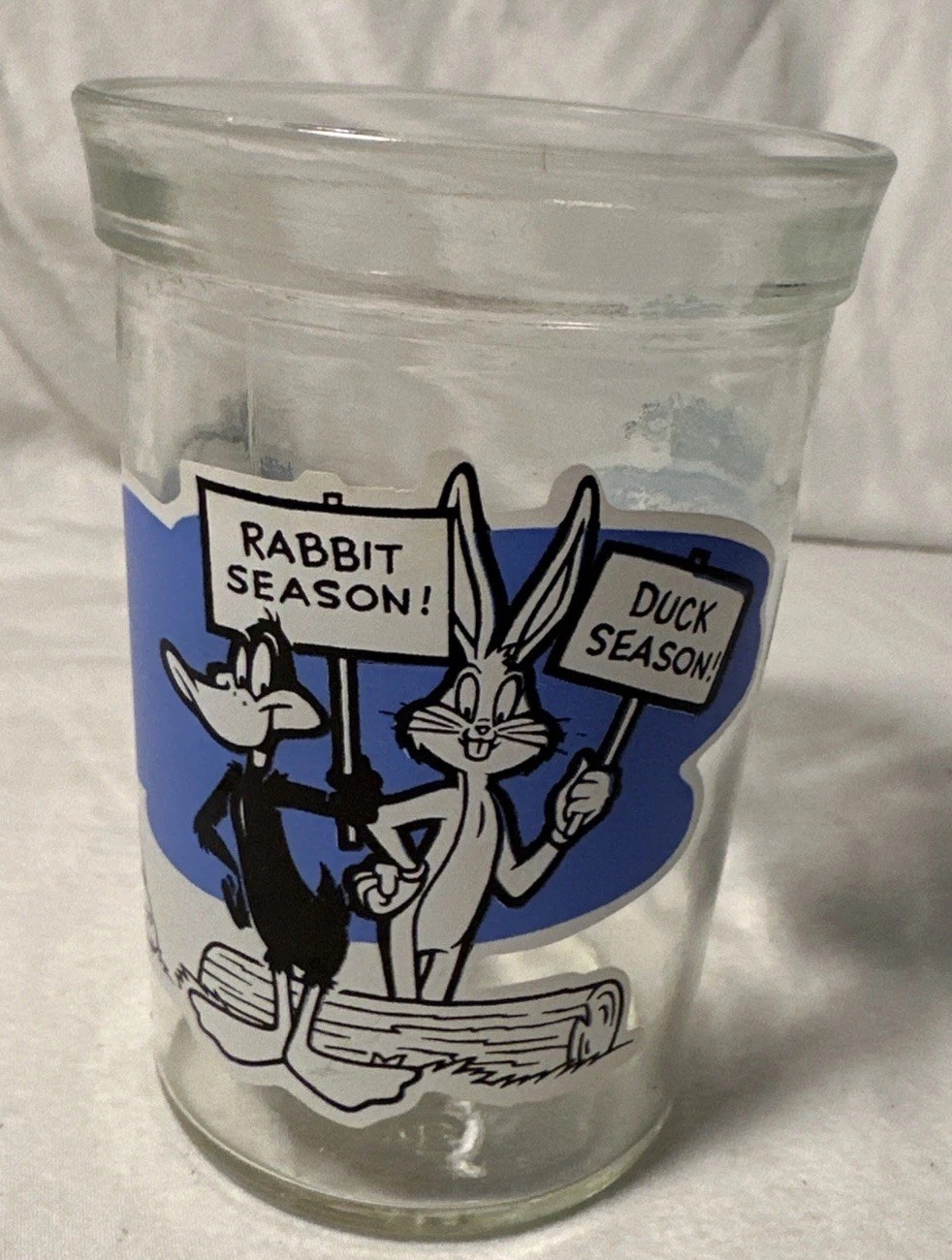 VTG 1994 Welch’s Looney Tunes Jelly Glass Jar #11 Bugs Bunny Daffy Duck Elmer