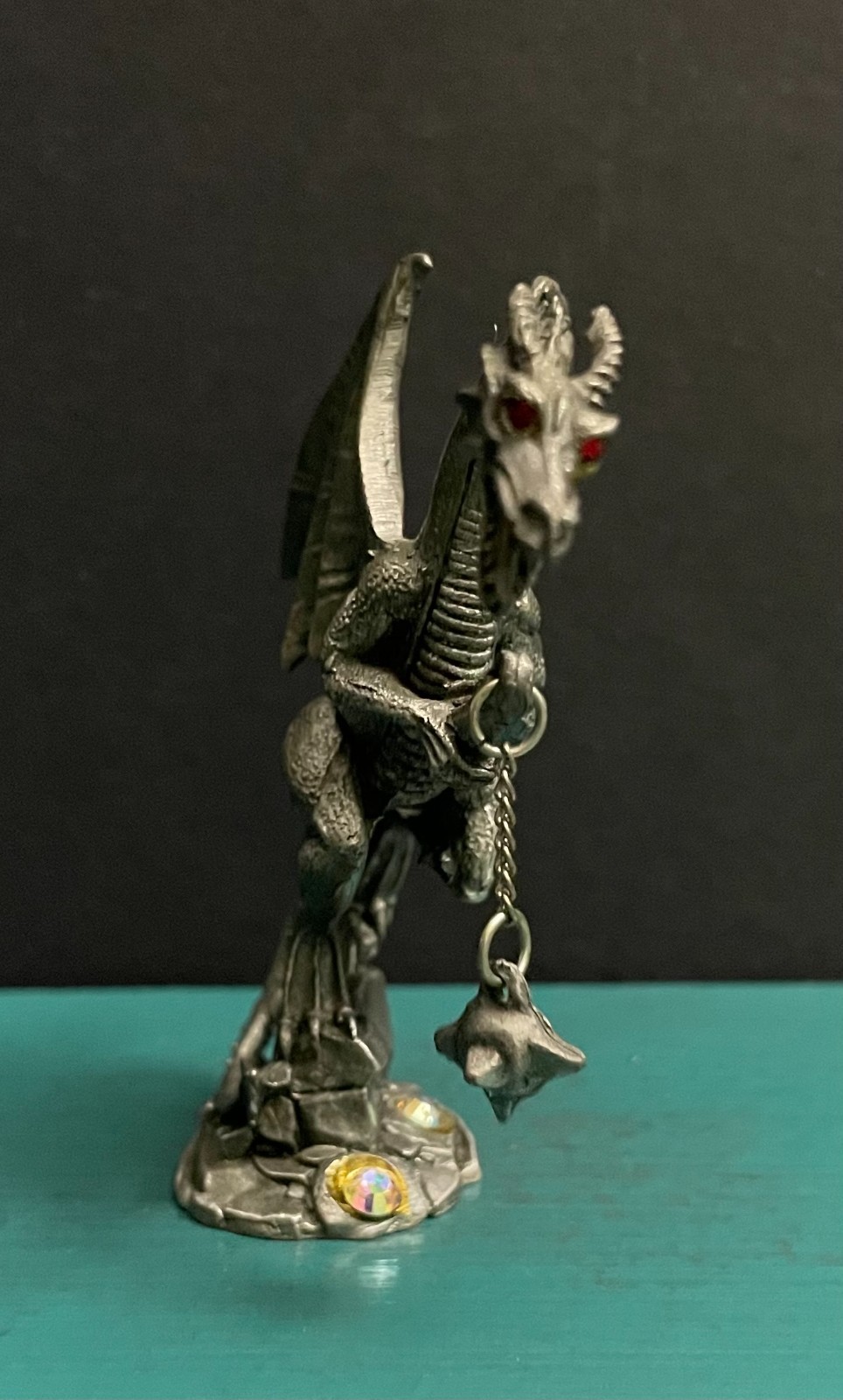 Gallo Murch Pewter Winged Drake Battle Dragon Chained Mace Diorama Figurine GOT