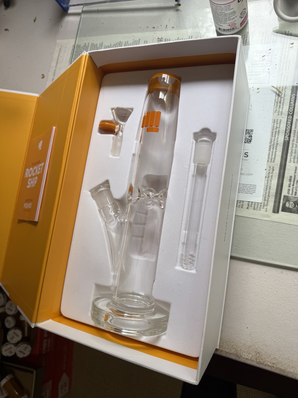 Snoop Dogg Pounds Rocket Water Pipe – Orange trim