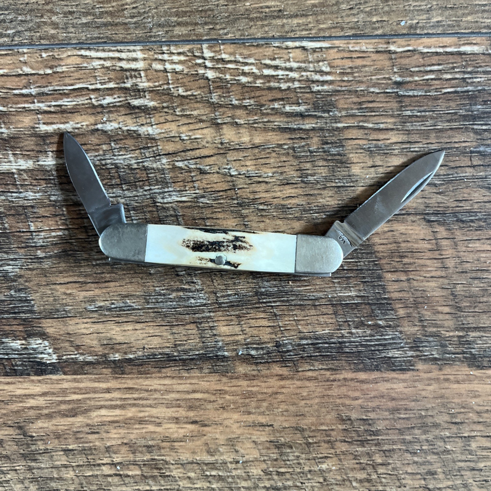 Vintage Parker Cutlery two blade stag Slip Joint Pocket Knife. USA. PC8