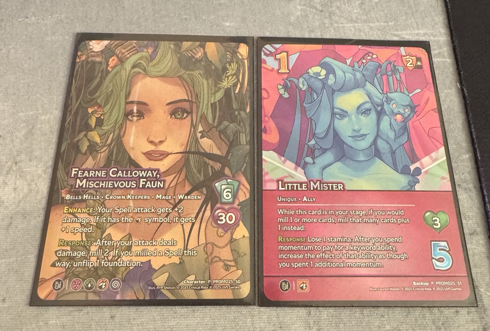 Critical Role Fearne Calloway, Mischievous Faun Gen Con 2025 Card Set