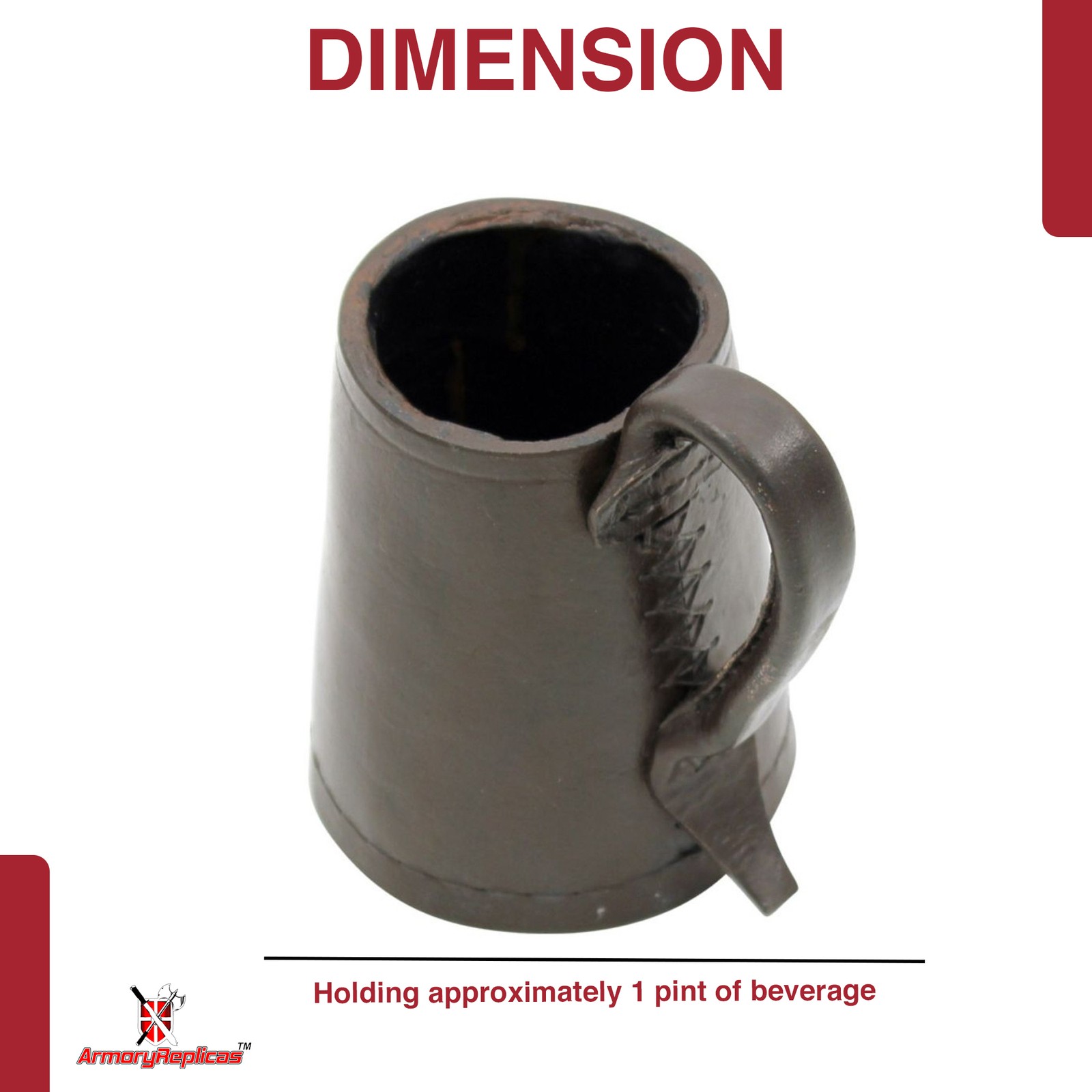 Tudor Medieval Renaissance Tankard Leather Dining Hall Drinking Vessel Mug Cup