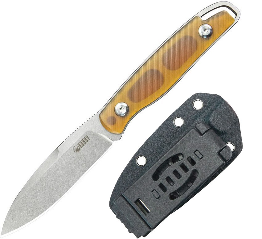 Kubey Dust Devil Fixed Knife 3.25″ Sandvik 14C28N Steel Full Blade Ultem Handle