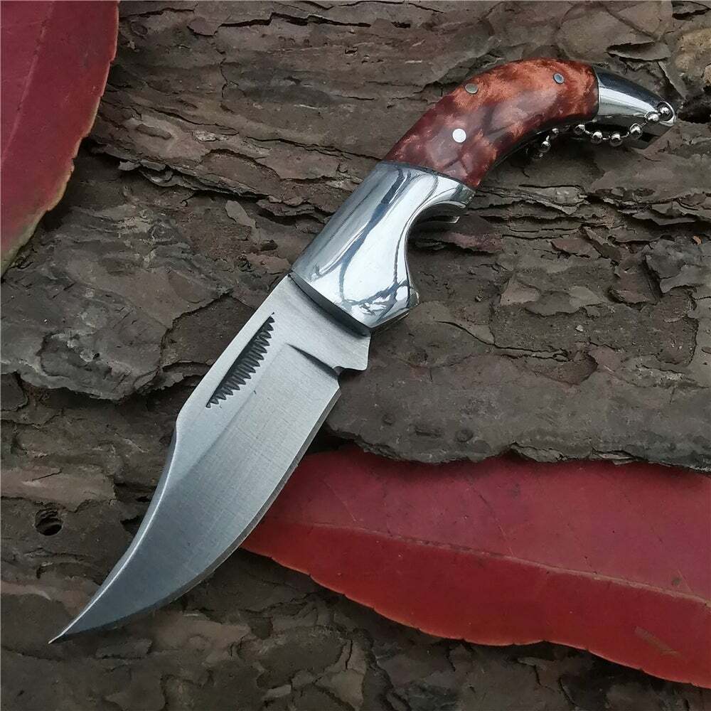 Small Portable 4.72″ Wild Handmade Hunting Tactical Self Defense Folding Knife