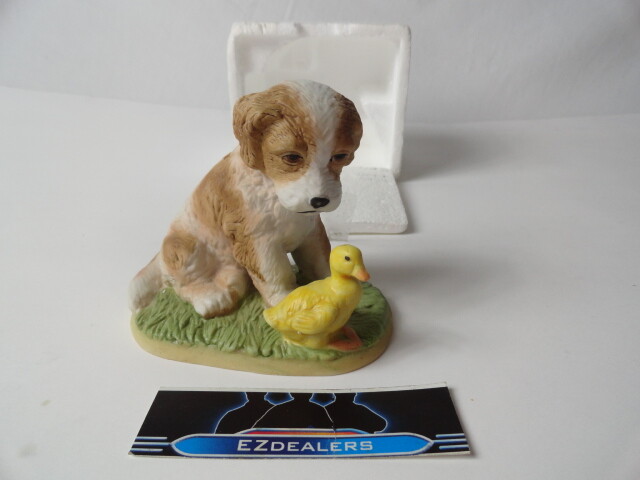 Homco #1413 Dog and Duckling 1992 Figurine