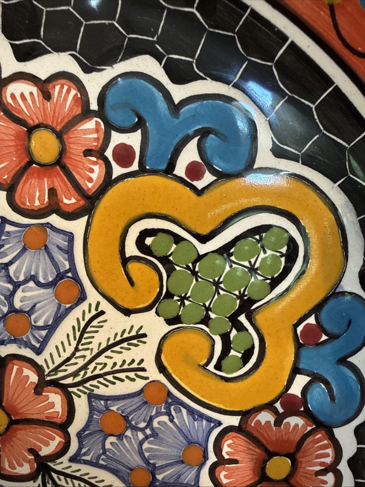 Del Angel Pueblo Talavera 12.25 Inch Plate Mexico