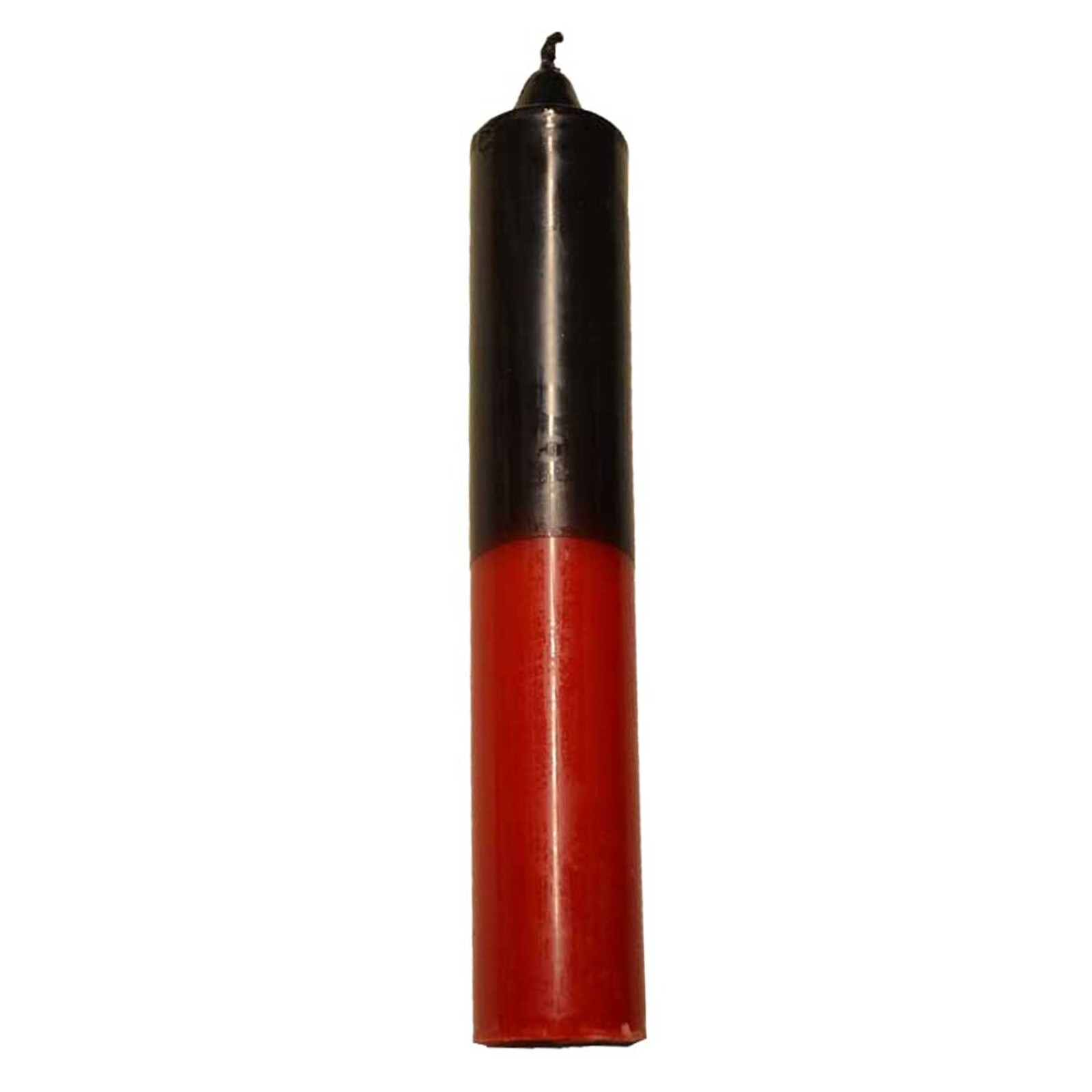 Black and Red Reversing Pillar Candle 9″ Jumbo Taper Two Color – US Made!
