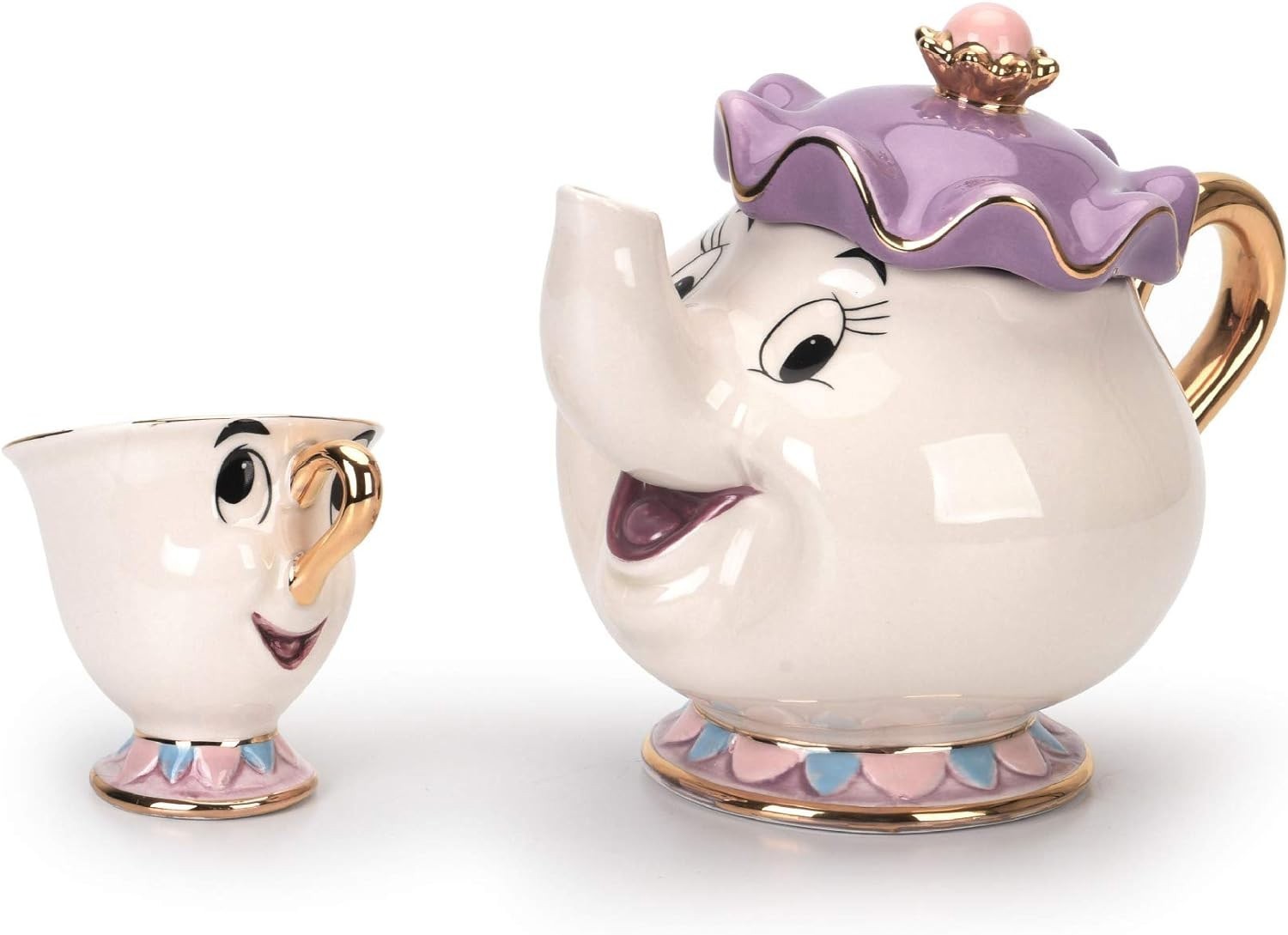 Cartoon New Beauty and the Beast Teapot Mug Mrs Potts Chip Tea Pot Cup One Set
