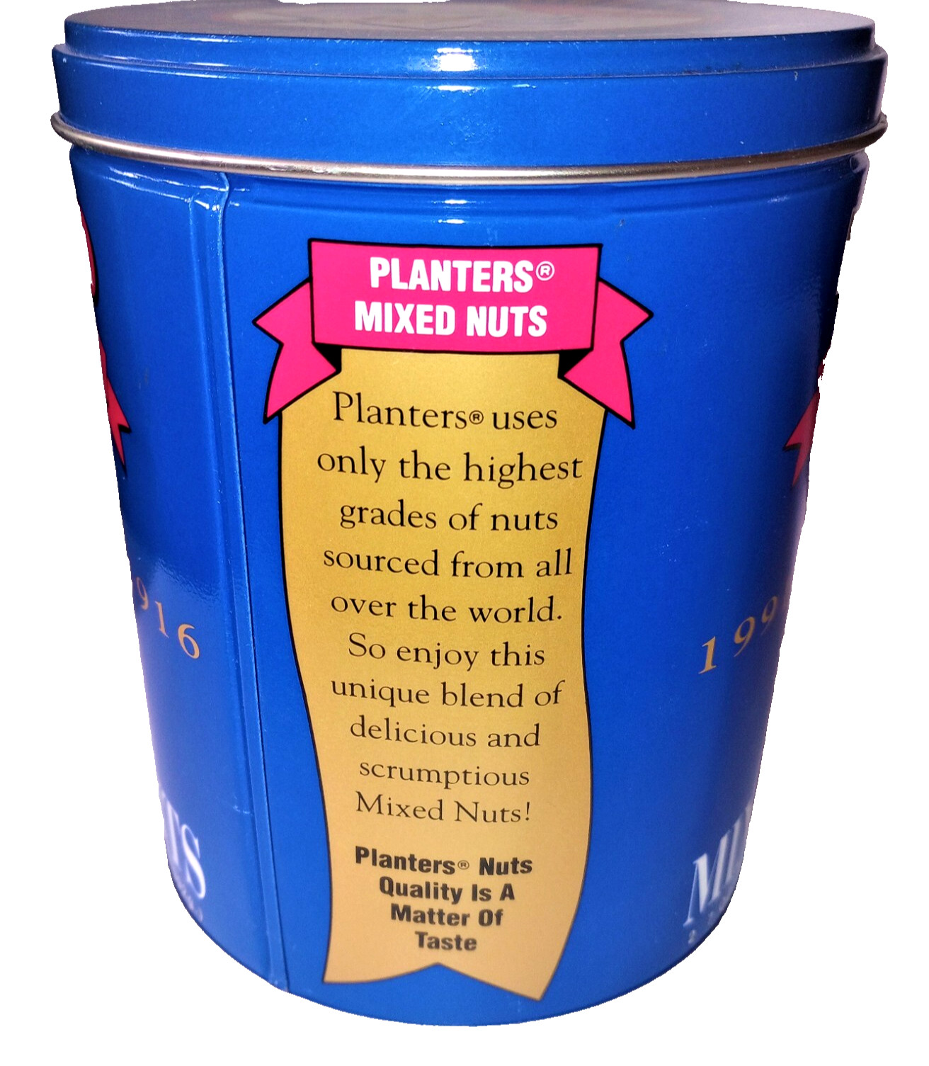 Vintage 1991 Planters Mixed Nuts – Mr. Peanut 75th Birthday’s Tin Canister Empty