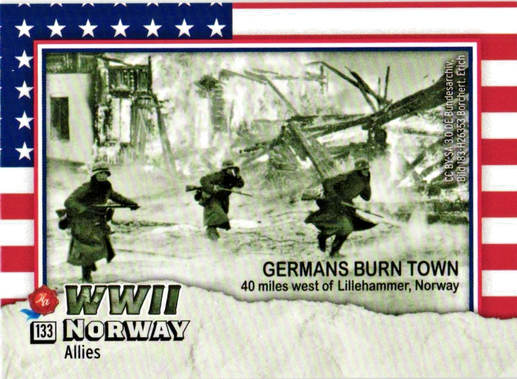 World War II Norway Germans Burn Town Trading Card