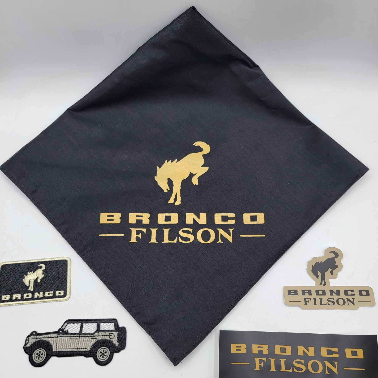 Ford Bronco Filson Authentic Bandana, Patch, Sticker Los Angeles Event Exclusive