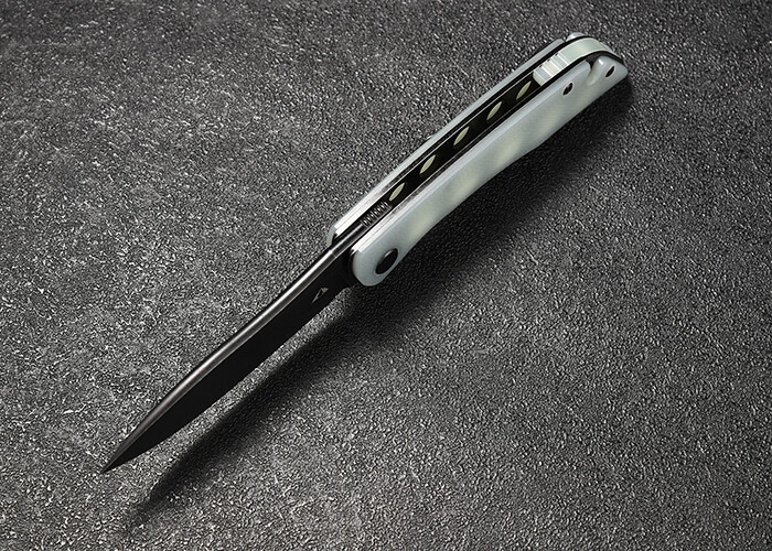 CMB Made Knives Blaze Linerlock Jade G10 Folding Black D2 Steel Pocket Knife 06T