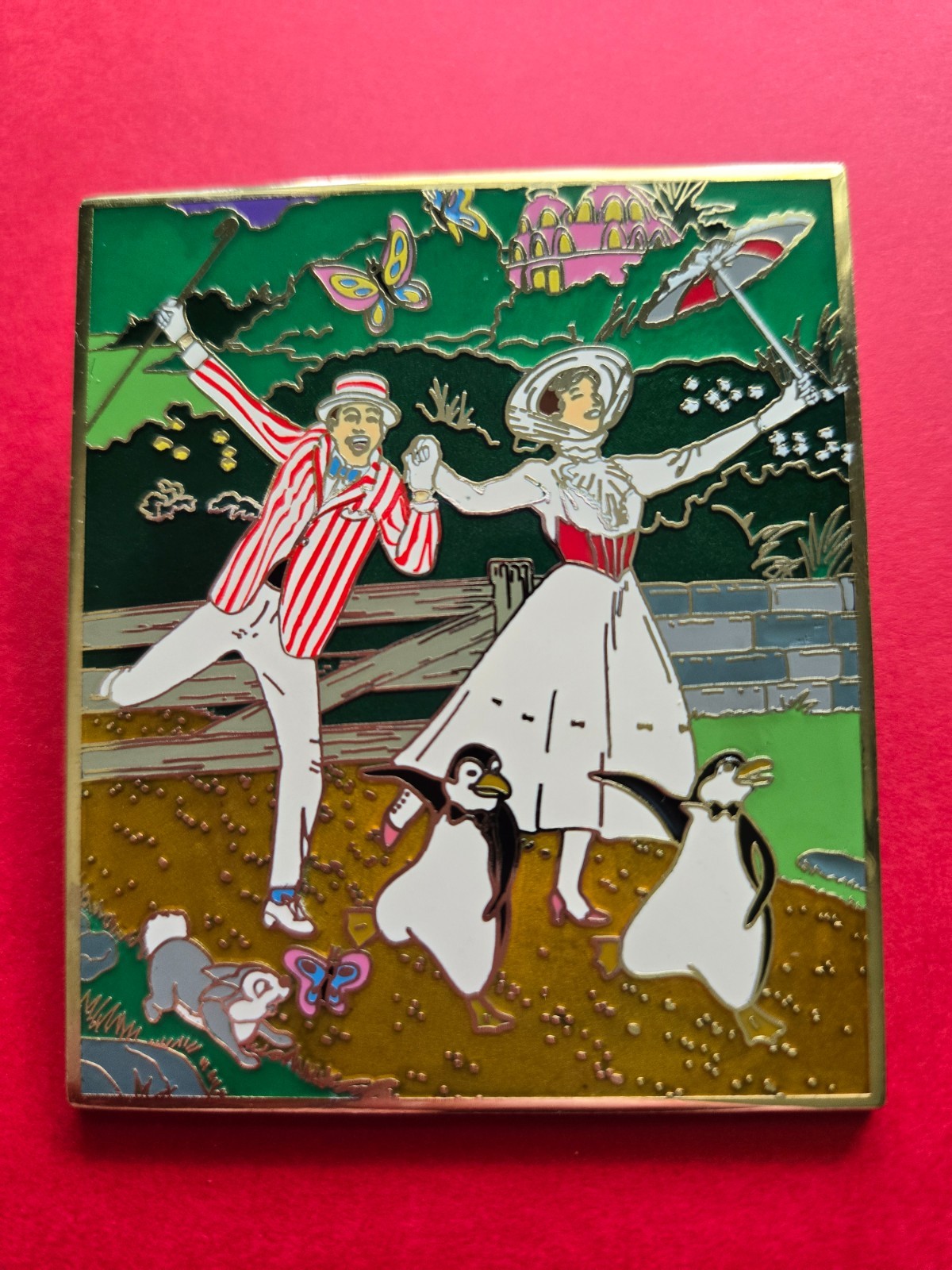 2007 Disney Mary Poppins, Bert and Penguins Jolly Holiday Jumbo LE 500 Pin