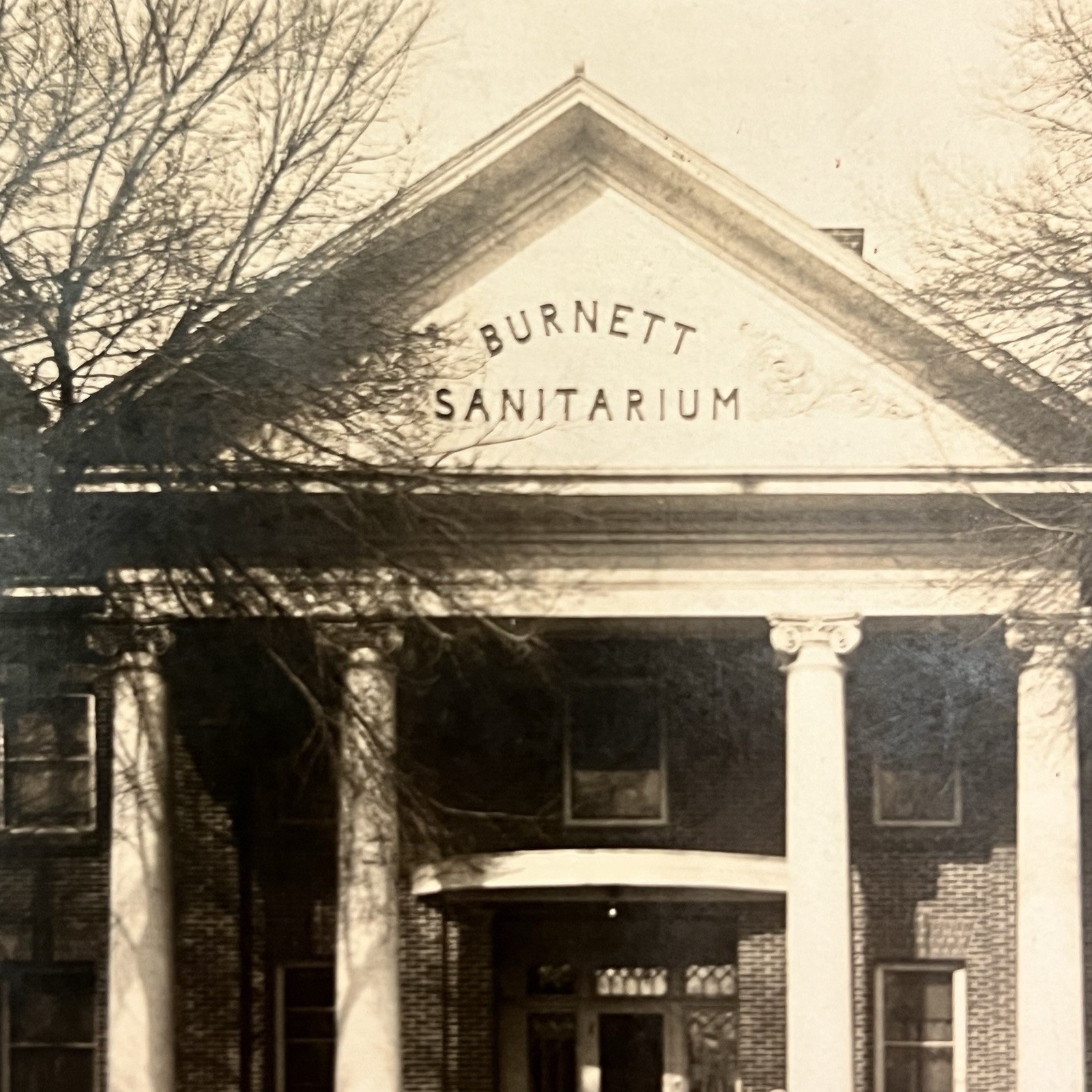 Antique Photograph On Board Burnett Sanitarium Hospital Nurse Car Fresno CA