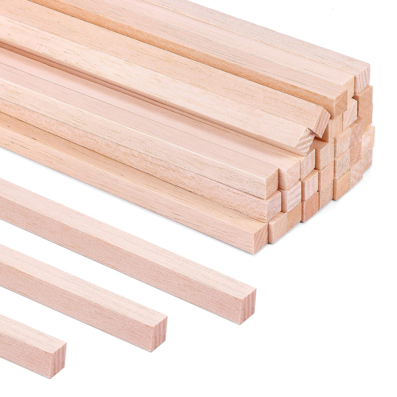 30 Pieces Balsa Wood Sticks 1/2 x 1/2 x 12 Inch Wood Strips Balsa Square Wood…