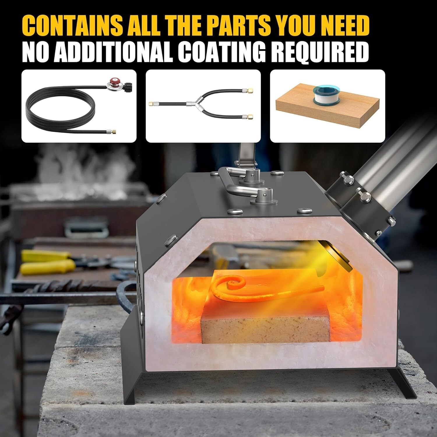 Double Burner Propane Forge for Home＆Professional, Gas Forge-Efficient Heating