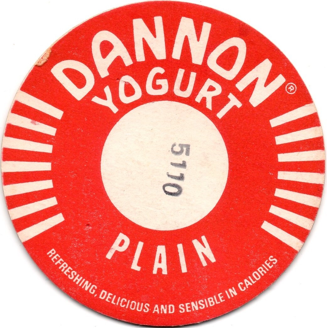 Large Cap – DANNON YOGURT – PLAIN – 2 7/8″ diameter – Sensible In Calories