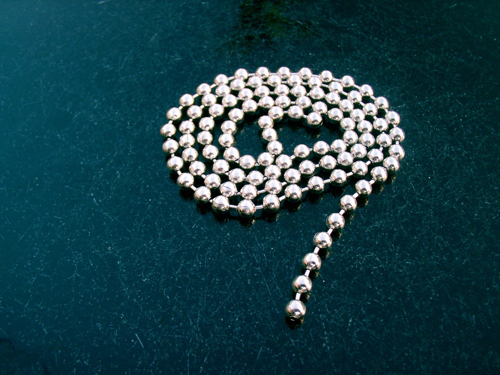 CEILING FAN / LIGHT FIXTURE BEADED PULL CHAIN CHROME 4mm BEADS
