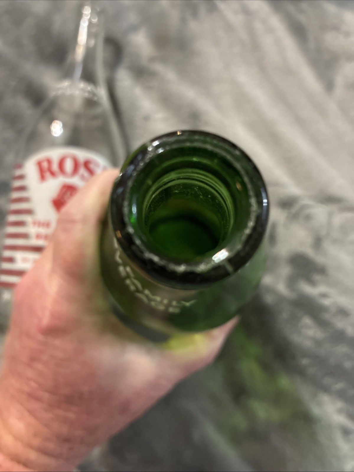 Vintage Rose Acl 28oz Soda Bottles Johnston, R.I. Green & Clear Glass Variety