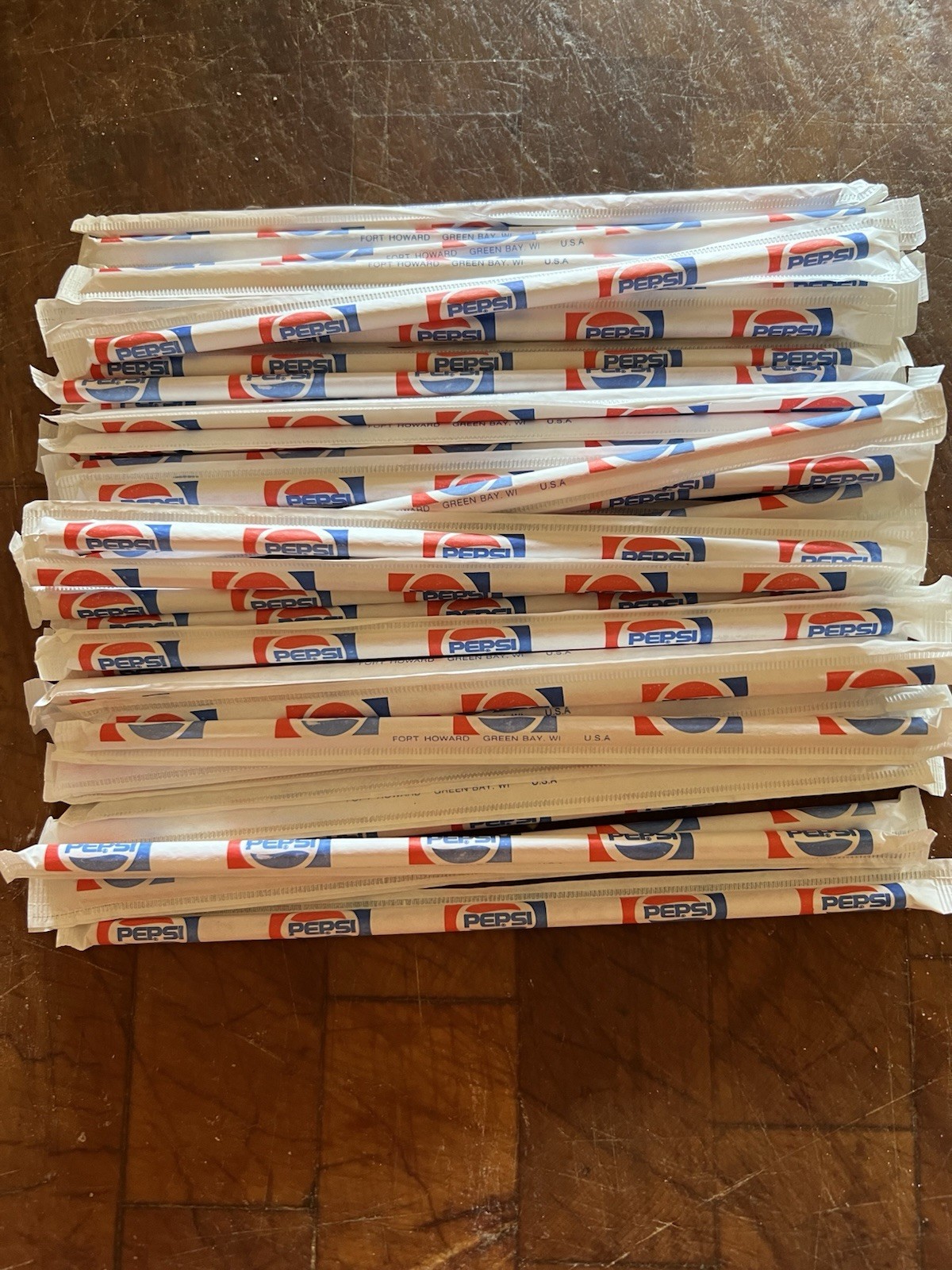 Pepsi vintage paper wrapped straws unopened early 90s Lot of about 50