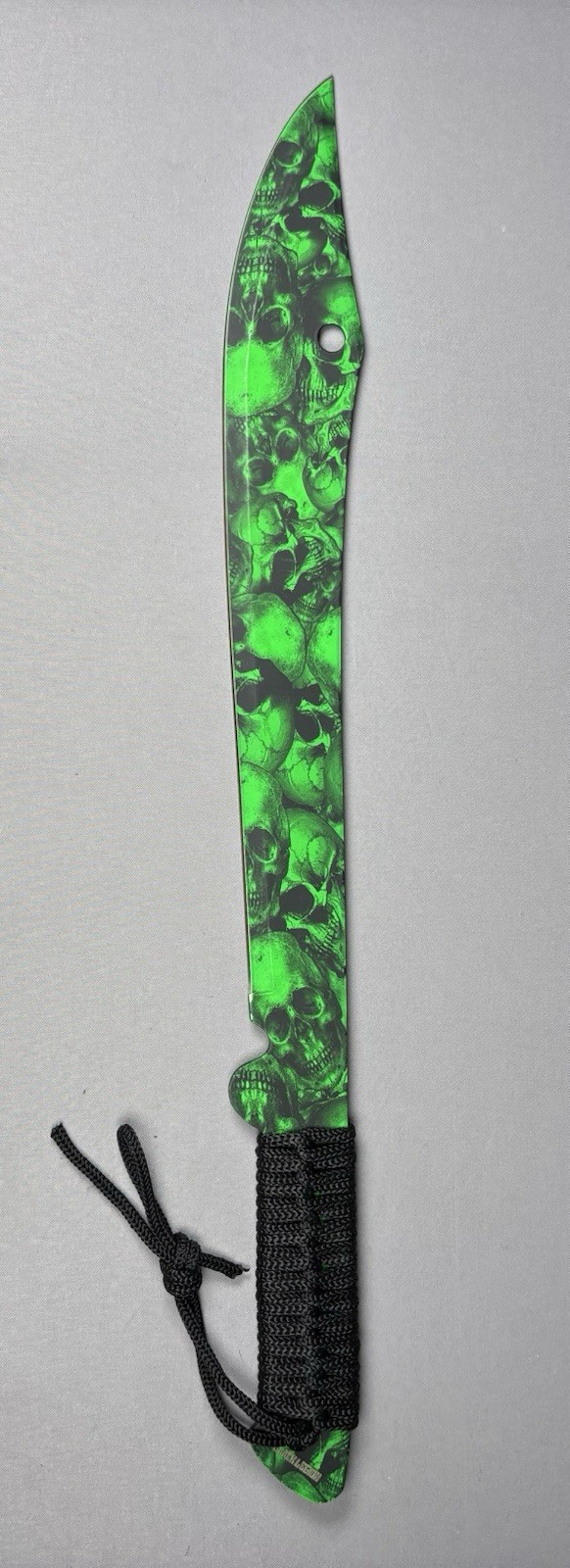 BV162 Green Skull Machete 20in Overall Fixed Blade Knife 13in Stainless Steel