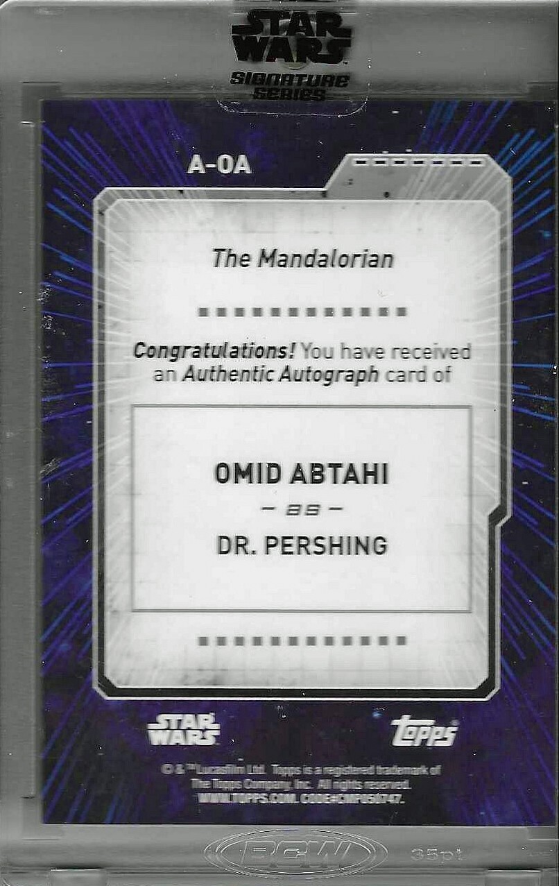 2022 Topps Star Wars Signature Series Autograph Omid Abtahi The Mandalorian