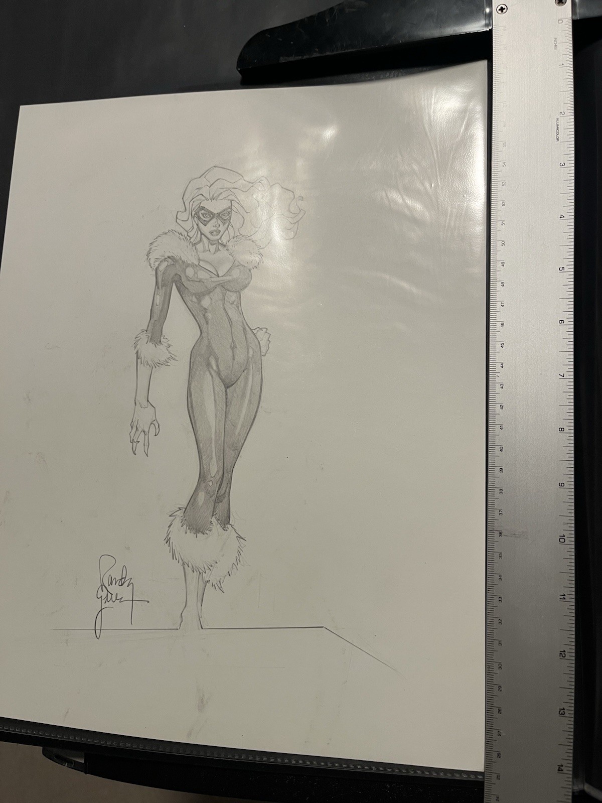 Original Art Black Cat By Randy Green