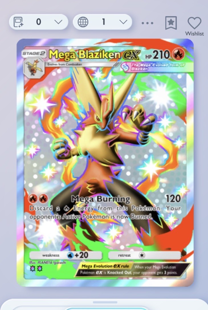 Pokemon TCG Pocket – Mega Blaziken Ex – Shiny 2⭐Card – English – Fast Delivery