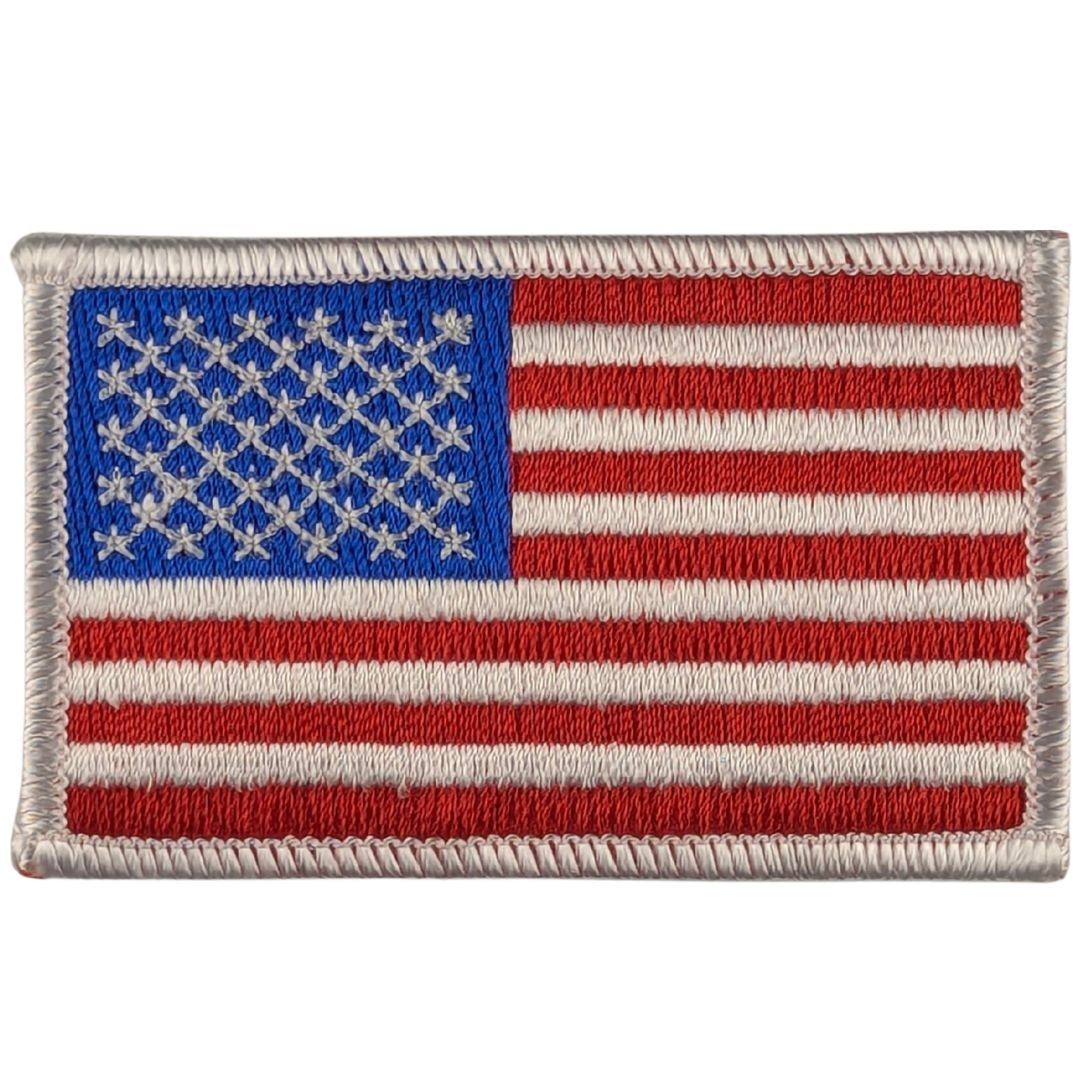 American Flag Patch – Full Color Sew-On Patch – White Border