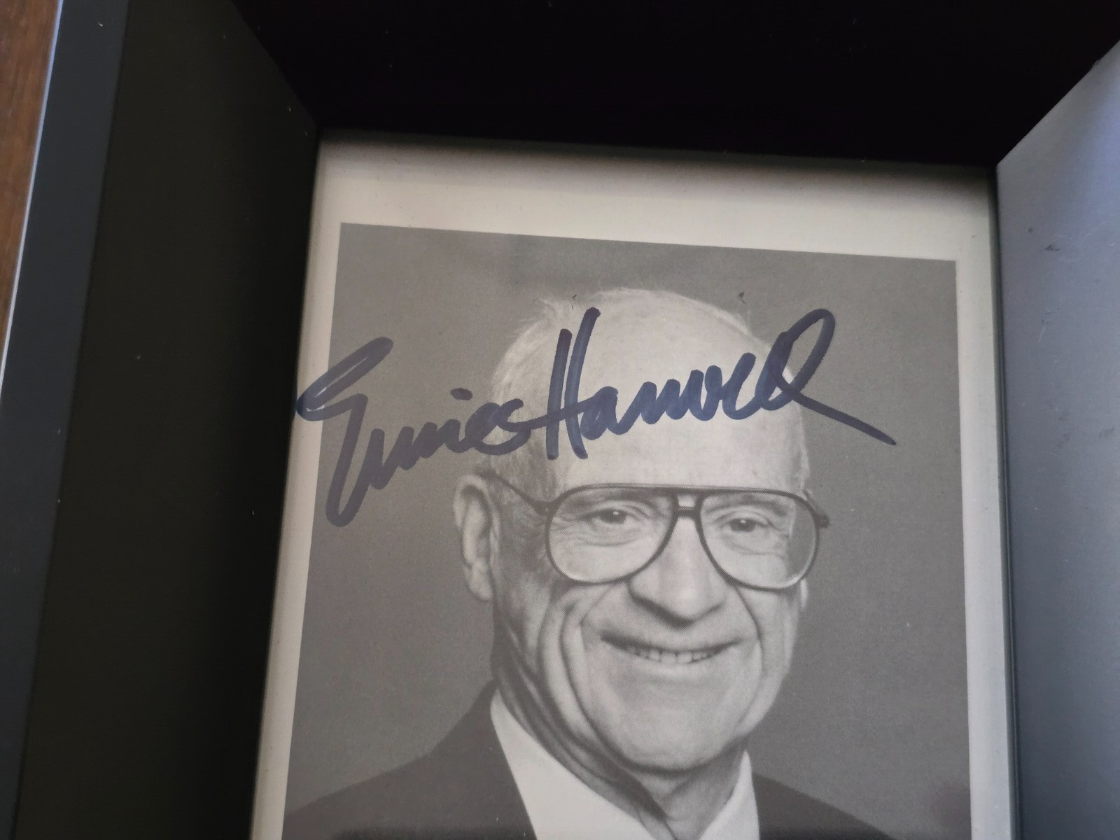 Vintage Ernie Harwell Signed Photograph Framed Detroit Tigers HOF