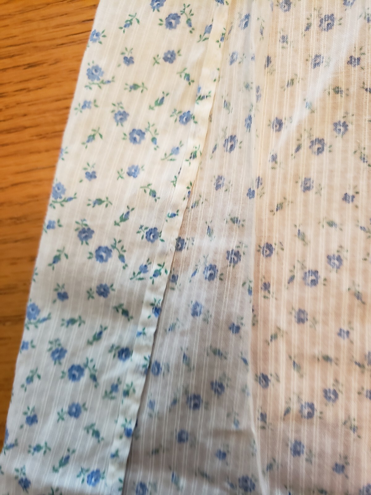 Vintage 50s MCM Handmade Half Apron White Blue Microfloral Cottage Prairie FLAW