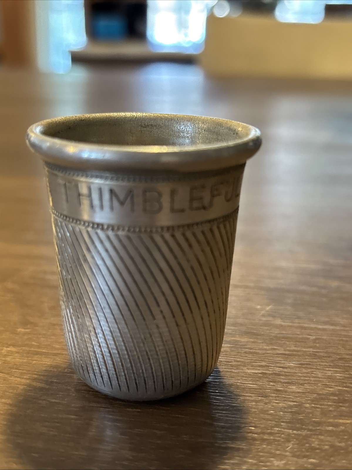 Just A Thimble Full Vintage Shot Glass, Aluminum