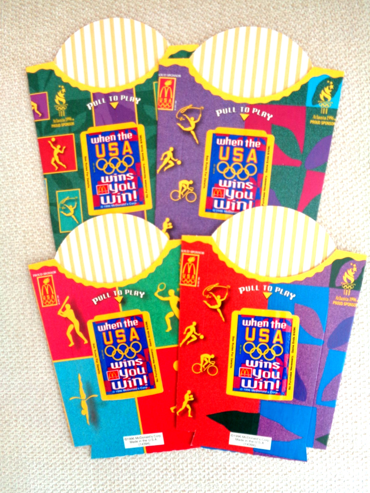 McDonald’s Olympic French Fry Boxes W/ Unused Taps