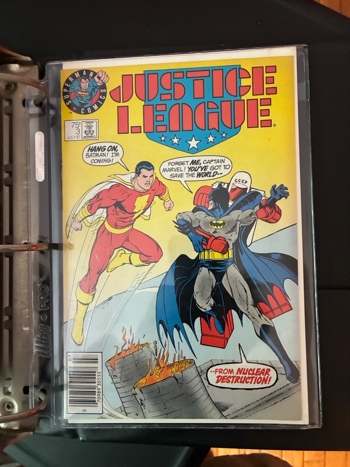 Justice League #3 (1987) DC Superman Comics Variant Test Logo (VF+/NM)