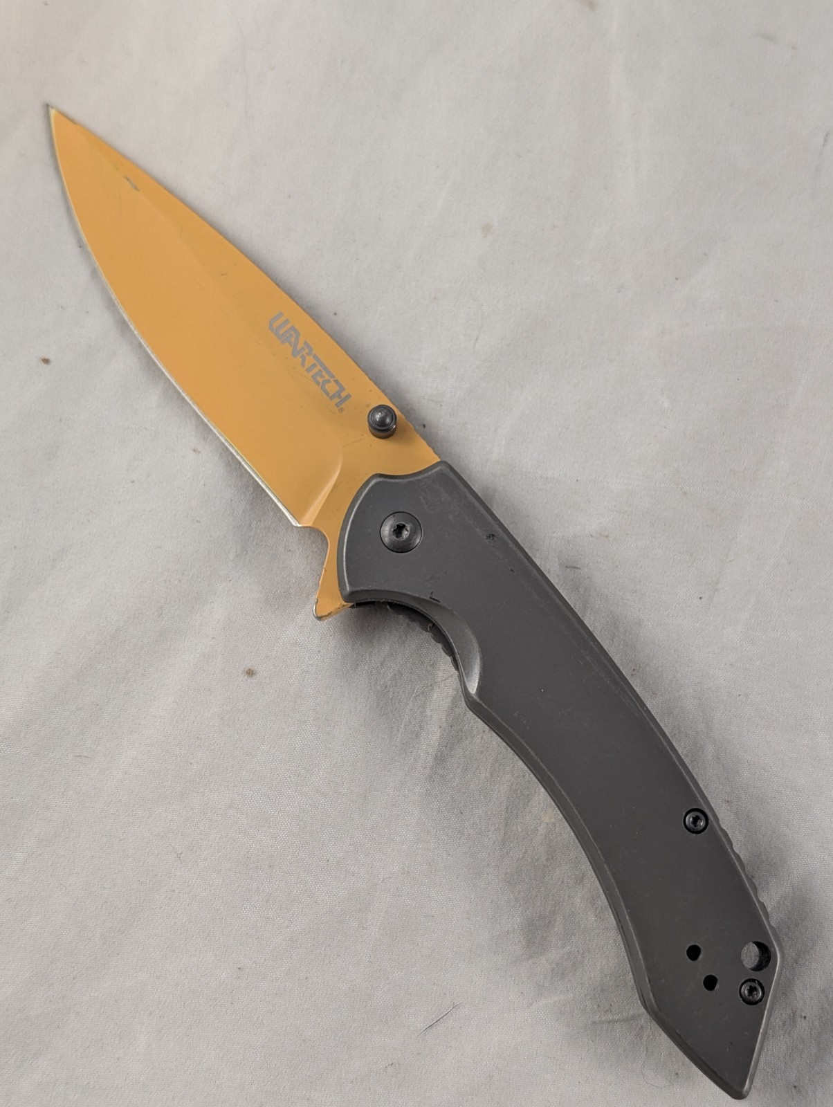 TACTICAL Wartech Orange/Gray Spring Assisted Open Folding Pocket Knife