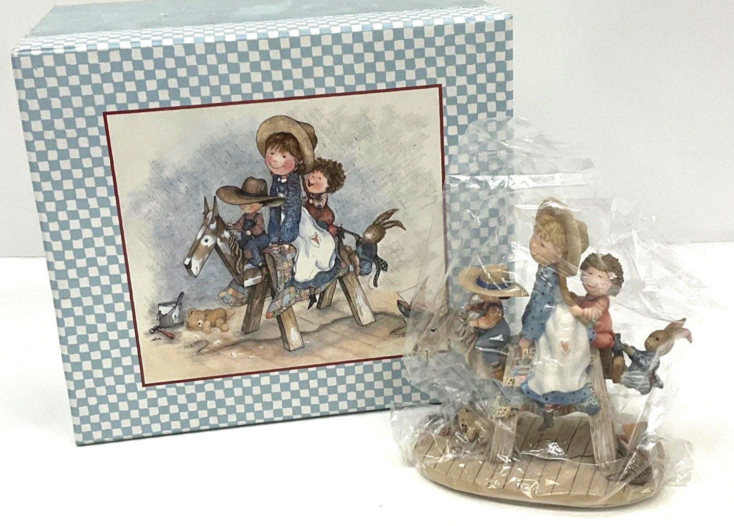 Lang & Wise Special Friends Sawhorse Ride Sherri Buck Baldwin Figurine w/Box